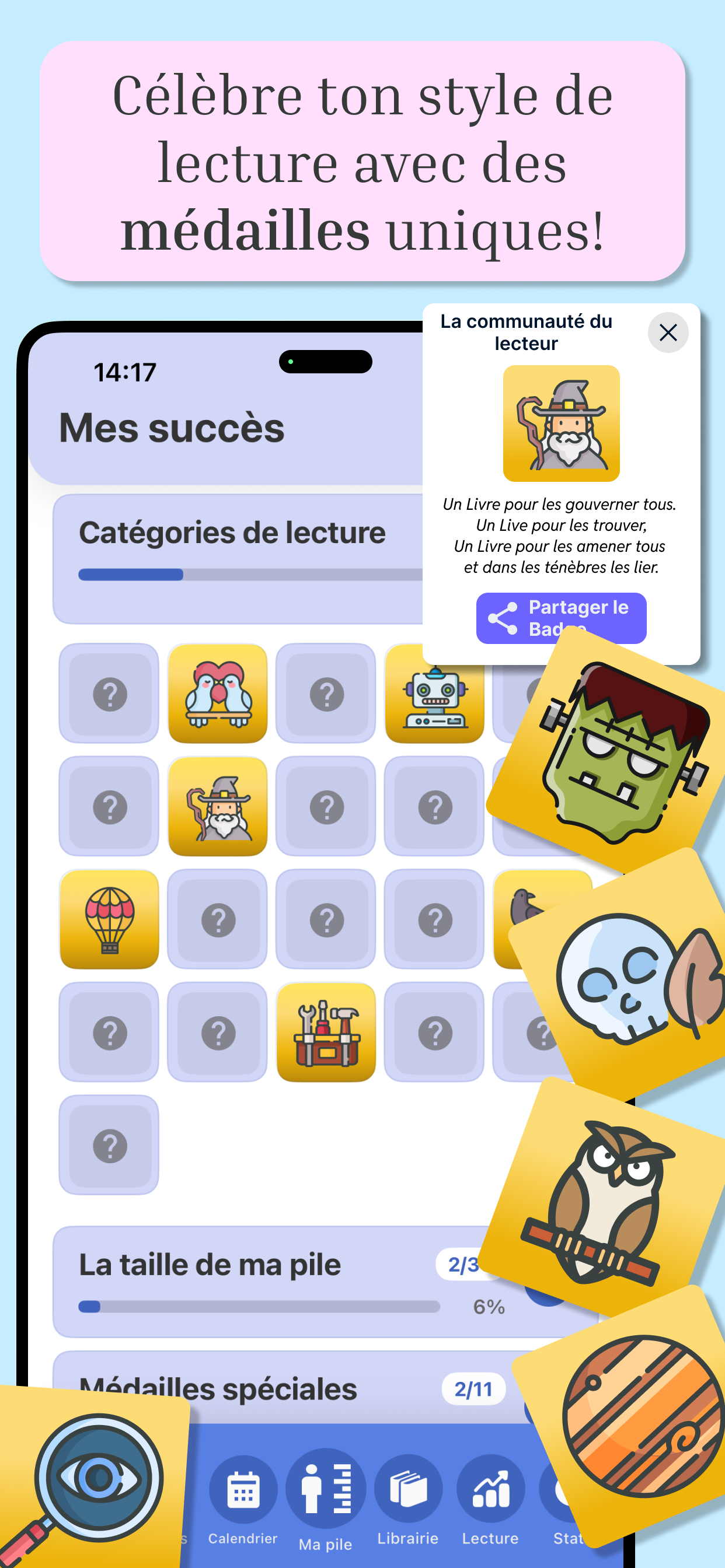 Défis de lecture et badges Book Nova - gamification pour motiver vos lectures