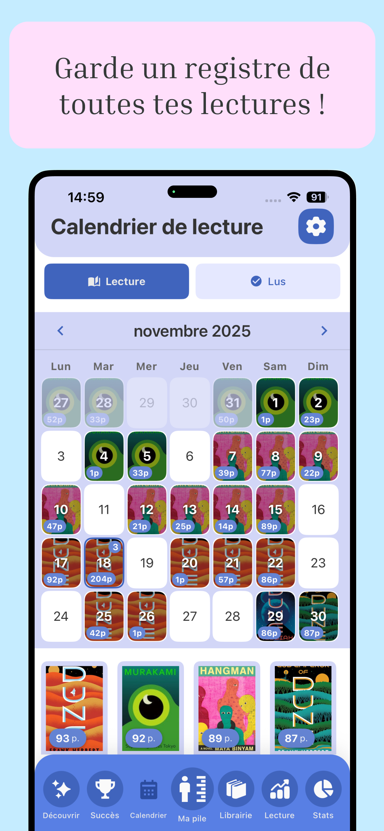 Paramètres multilingues Book Nova - application disponible en français, anglais et espagnol
